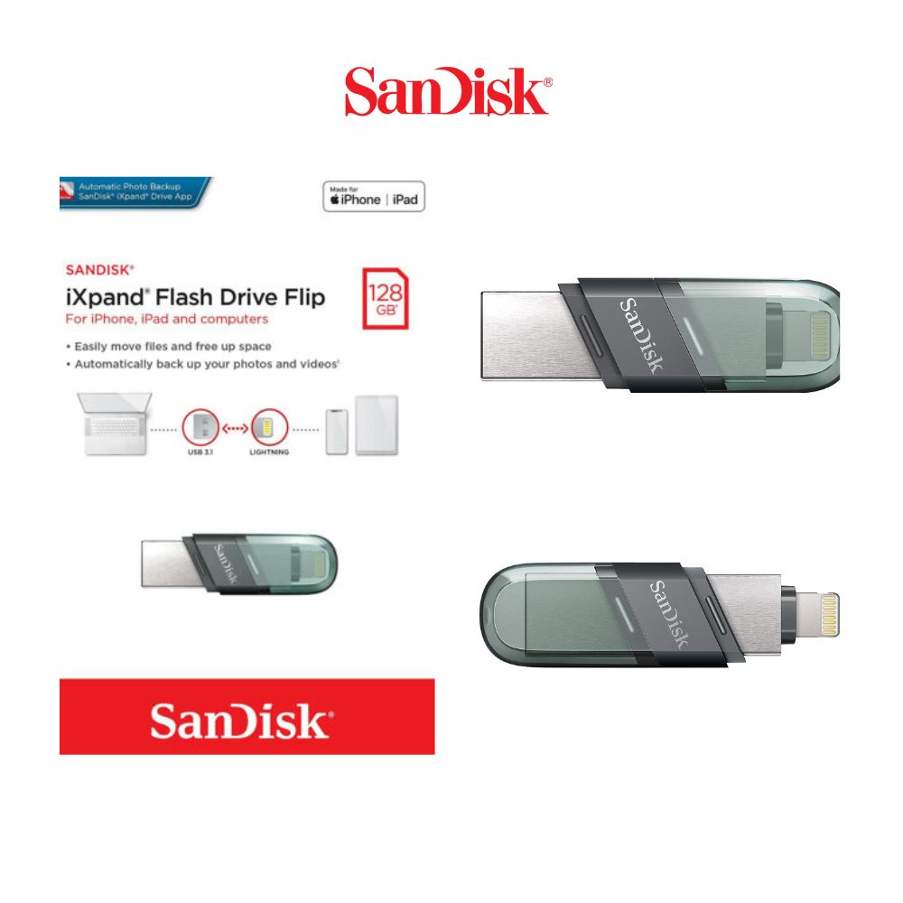 SanDisk iXpand Flash Drive Luxe 128GB - Lightning (iPhone, iPad