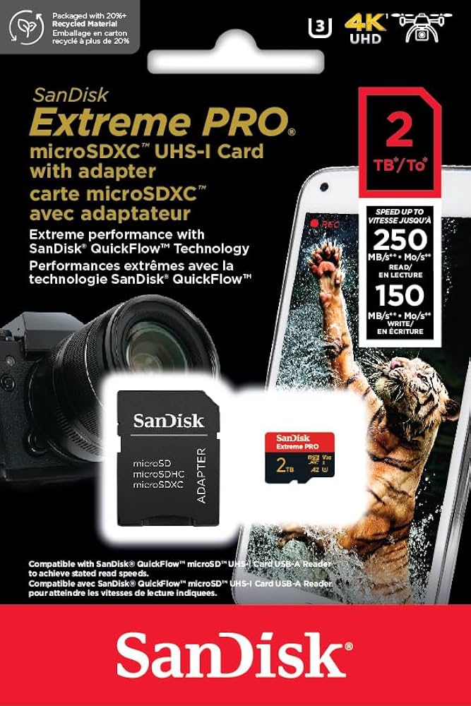 SanDisk Extreme Pro Micro SD 32GB 64GB 128GB 256GB 512gb 1TB 2TB SD Card A2 200MB/s