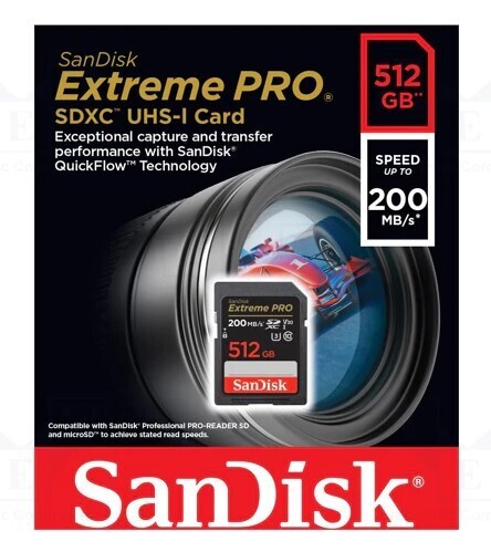 Sandisk Extreme PRO SD Memory Card For DHLR 4k Video Camera SDSDXXD